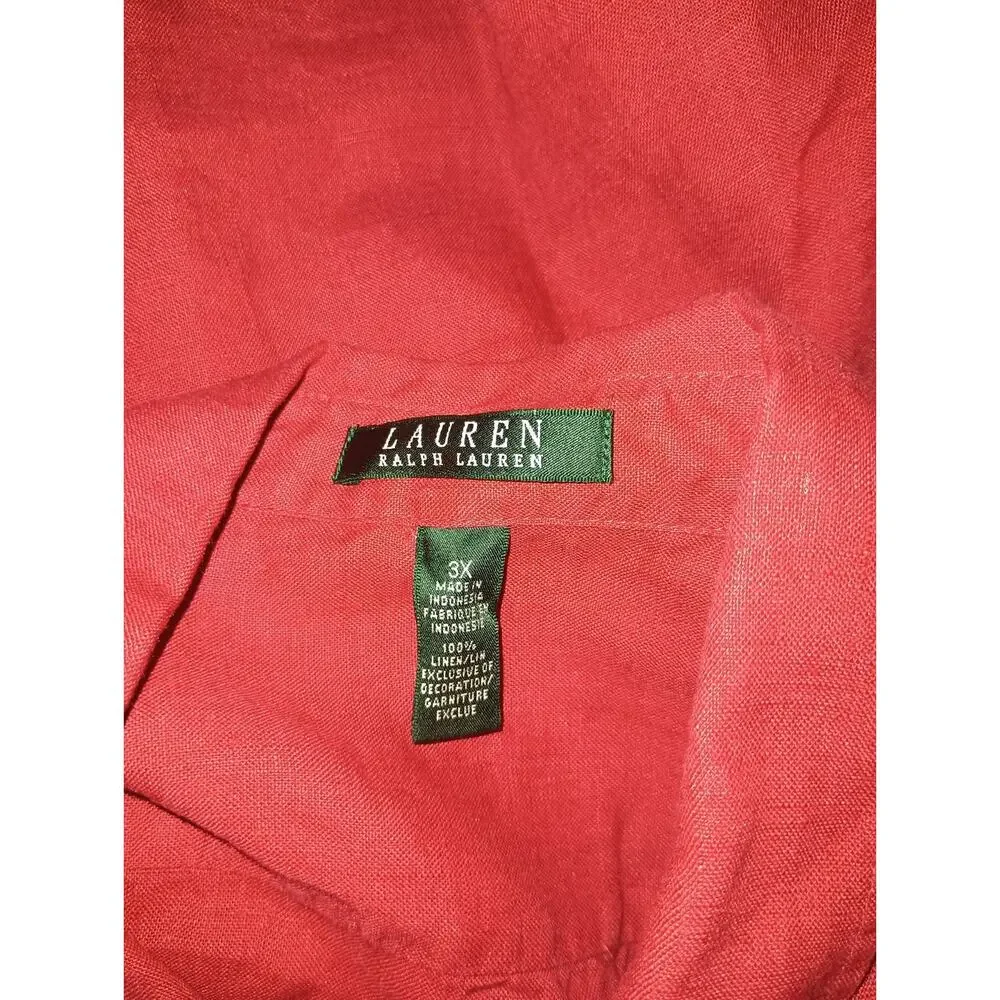 Lauren Red women Collared Long Sleeve Button-Up Shirt – Size 3X W012C - Picture 11 of 11